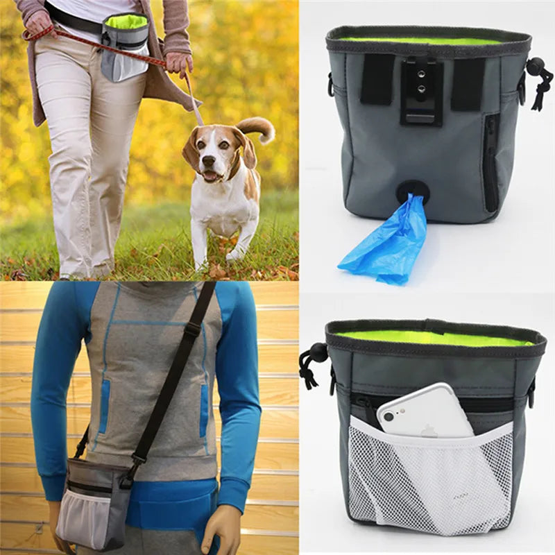Pet Dog Training Treat Pouch – Snack Food Waist & Crossbody Bag for Walking