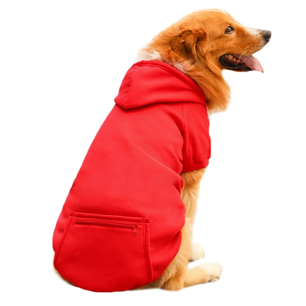Winter Pet Clothes Dog Warm Hoodies Thermal Big Dog Coat Puppy Clothing For Small Medium Dogs Puppy Vest Jacket With Pockets