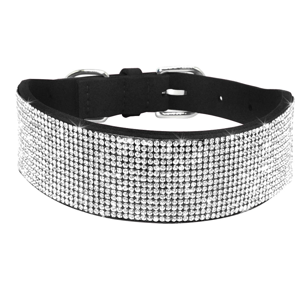 Bling Rhinestone Dog Cat Collars | Leather Pet Puppy Kitten Collar | Walk Leash Lead for Small Medium Dogs Cats | Chihuahua Pug Yorkie