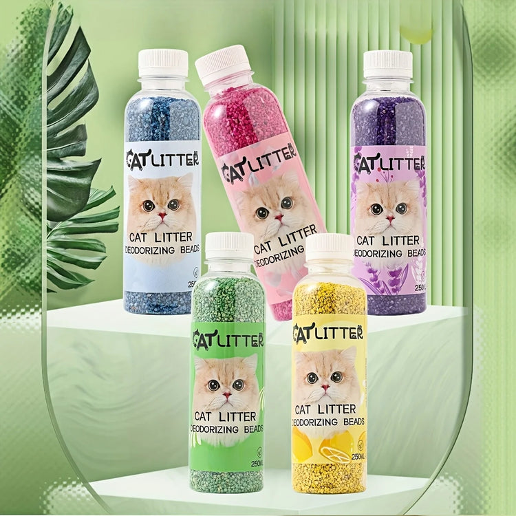 A Bottle of Cat Litter Deodorizing Beads | Cat Litter Freshener | Pet Odor Neutralizing Scented Additives | Odor Control for Litter Box