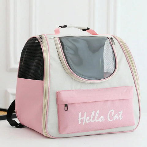 Cat Carrier Backpack for Outdoor Travel | Breathable Pet Bag for Cats/Small Dogs with Cushion