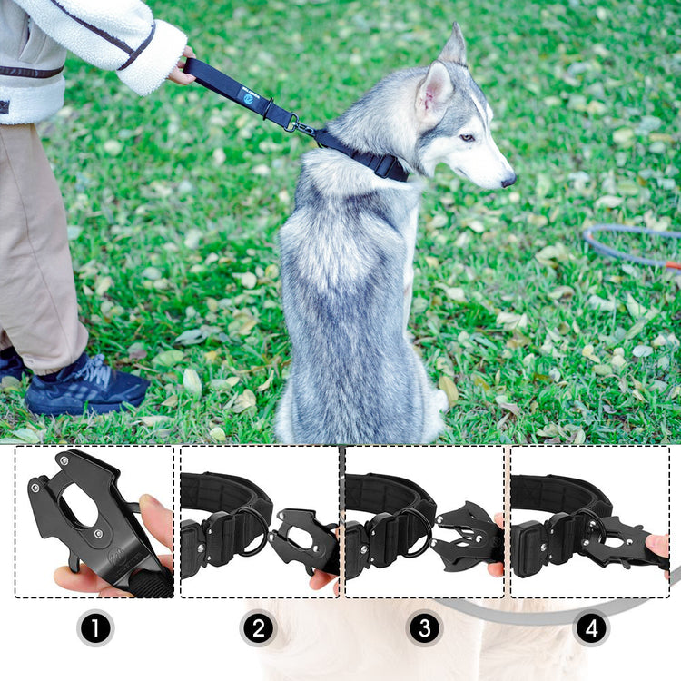 Short Padded Traffic Lead for Dogs – Heavy-Duty Nylon Leash with Quick Release Clip