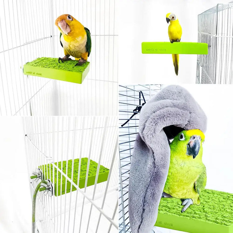 Bird Cage Heated Perch Platform – Snuggle-Up Parrot Warmer with Anti-Bite Cord | Automatic Bird Heater for Budgies & Small Cage Birds