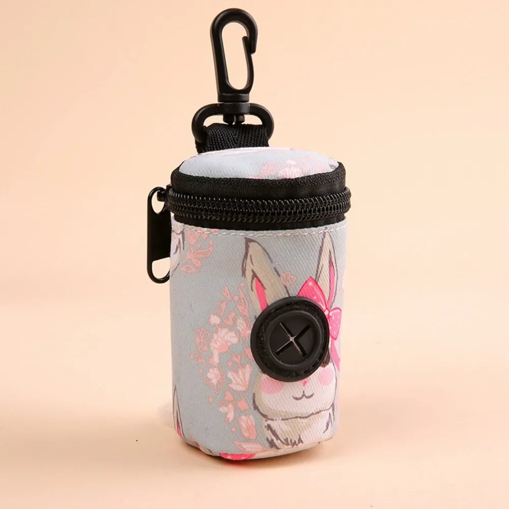 Hangable Dog Poop Bag Dispenser with Zipper – Portable, Lightweight Waste Bag Holder for Dog Walking, Cute & Convenient