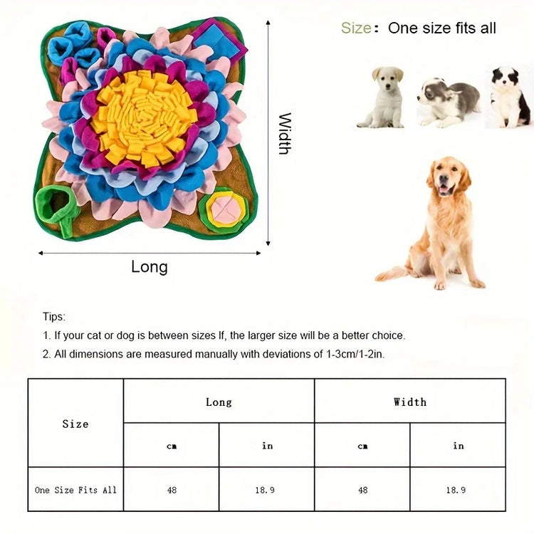 Pet Sniffing Training Mat for Dogs & Cats – Interactive Slow Feeder, Stress Relief Blanket, Bite-Resistant & Eco-Friendly