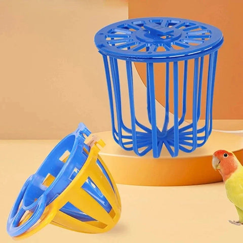 Bird Cage Feeder – Hanging Fruit & Vegetable Basket for Parrots & Small Birds | Clip-On Plastic Cage Rack for Feeding
