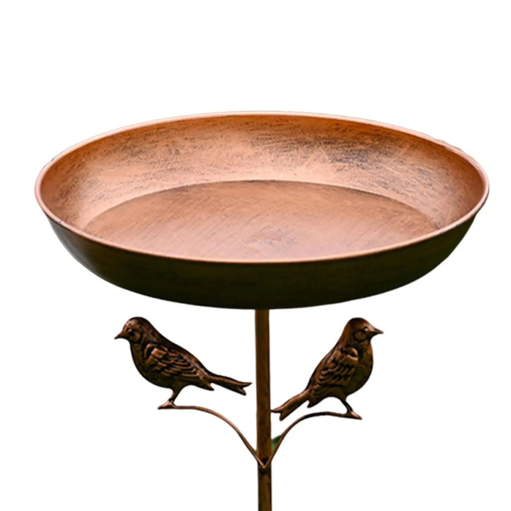 Freestanding Bird Bath with Metal Stand – 5-Prong Base Outdoor Bird Feeder Bowl for Patio, Garden & Lawn Decor