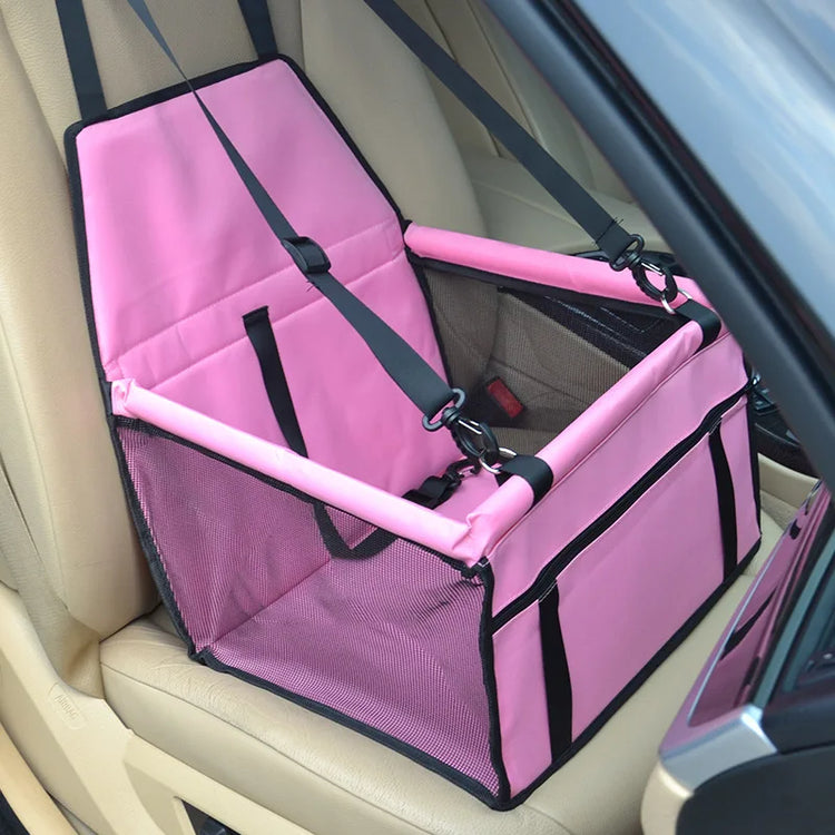 Foldable Dog Car Seat Carrier – Breathable Travel Bag for Small Dogs (40×30×25cm)