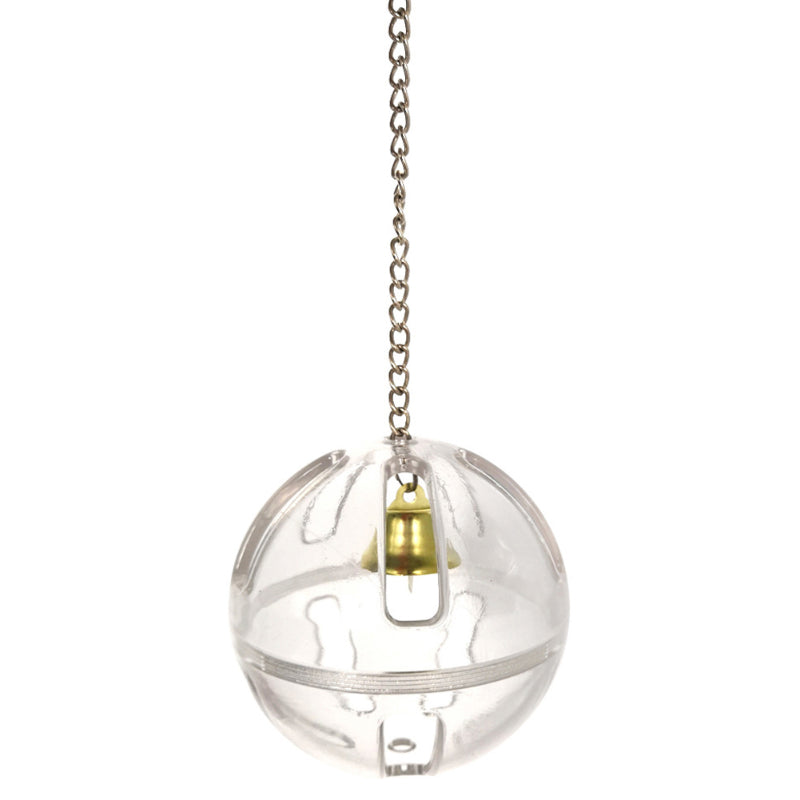 Bird Parrot Feeder Toy | Foraging Bell Chain Ball | Cage Hanging Chew Toy | Plastic Feeding Accessory for Pet Birds