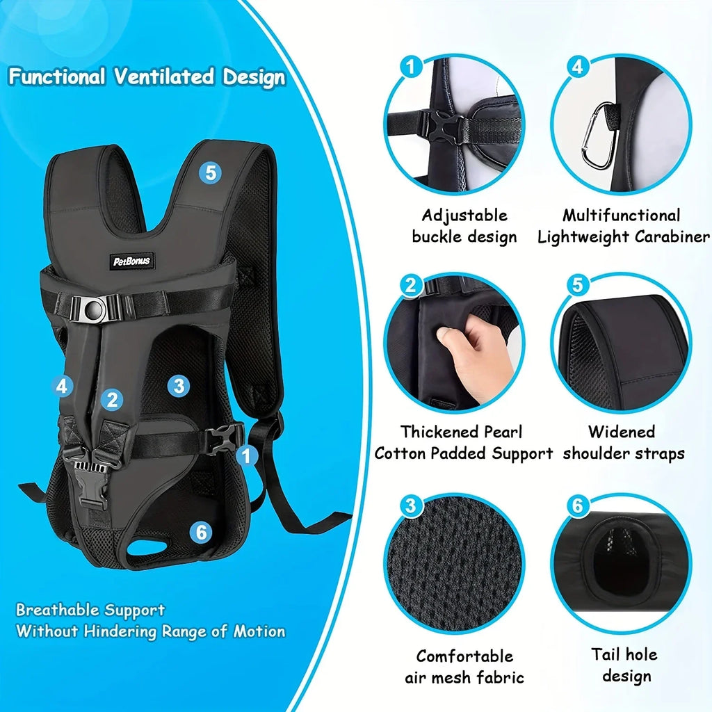 Chest Pet Bag Large Dog Backpack – Convenient and Comfortable Carrier for Medium Breeds