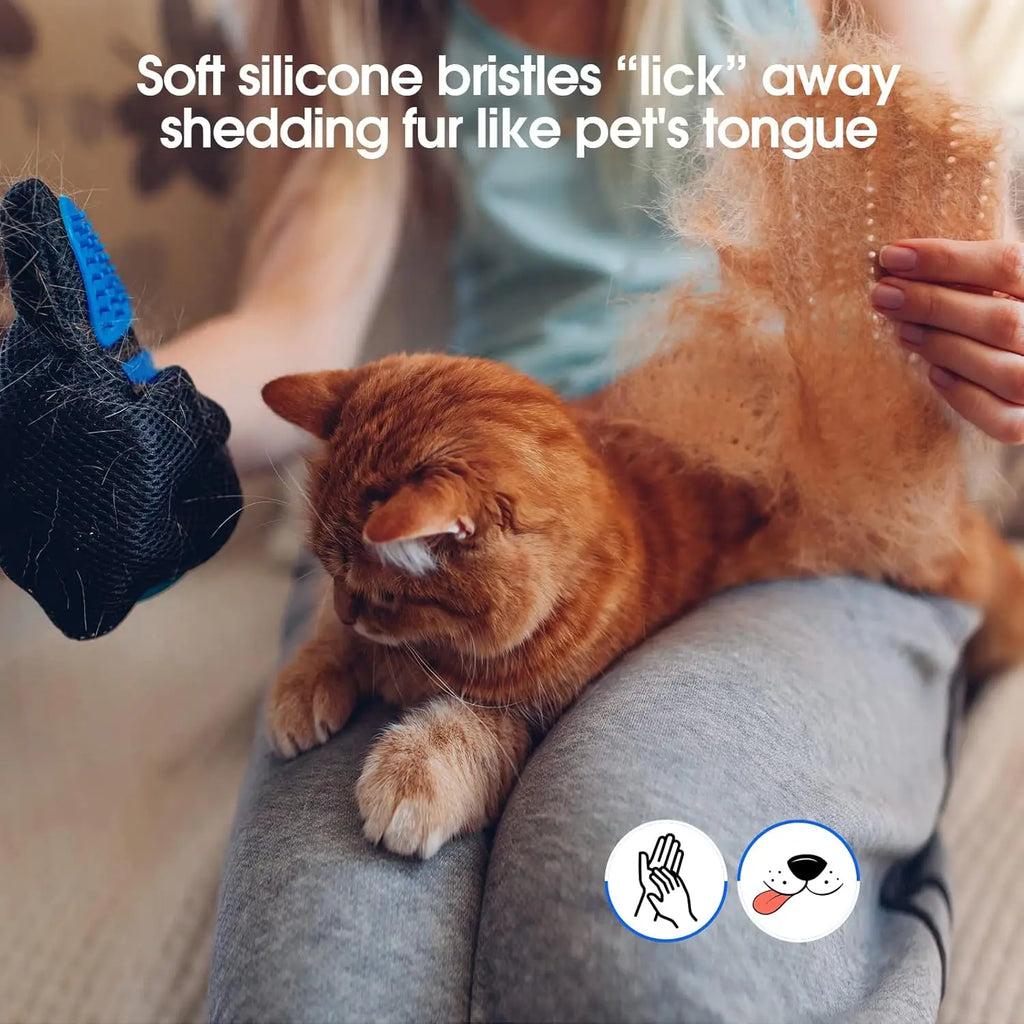Pet Grooming Glove | Cat Hair Deshedding Brush | Massage Glove for Dog/Horse/Animal Cleaning | Pet Supplies Accessories