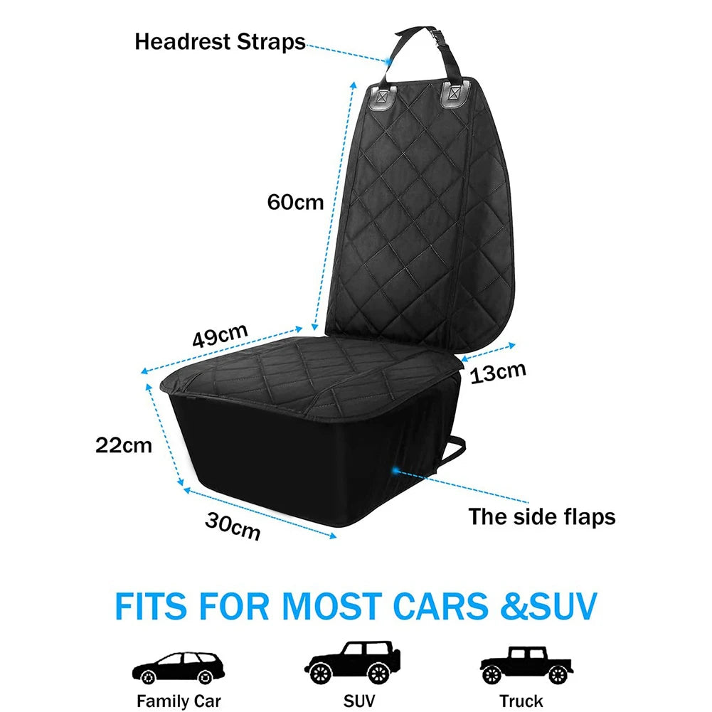 Dog Car Front Seat Cover – Waterproof Non-Slip Pet Carrier Mat for Cars, Trucks & SUVs