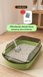 Cat Litter Box | High Side Thicken Semi Enclosed | Splashproof Large Capacity Tray | Removable Scoop | Easy Clean Cat Toilet