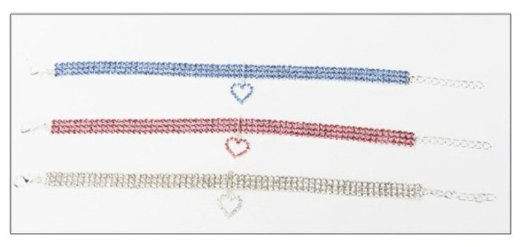 New Cat Dog Collar | Three Row Elastic Rhinestone Pet Collars | Love Decoration Necklace | Puppy Kitten Ornament | Pets Supplies