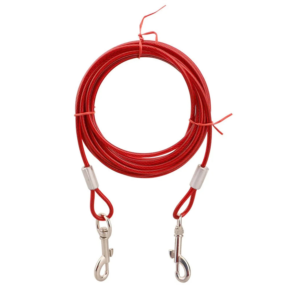 Heavy-Duty Double Dog Leash – Durable Steel Wire, Chew-Resistant, Quick Release