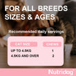 Skin & Coat Cat Chews | Omega 3, Vitamin E, Biotin Supplements | Healthy Skin & Glossy Coat | Anti-Shedding Support | Salmon Flavor