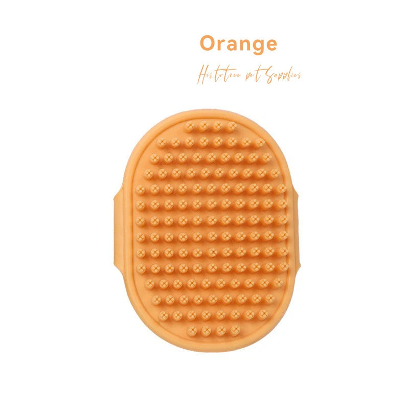 Cat Grooming Comb | Dog Bath Brush - Pet Grooming Shedding Soothing Massage | Rubber Bristles Comb with Adjustable Ring Handle