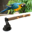 Wood Parrot Perch | Non-Slip Interactive Bird Window Perch with Suction Cups for Small to Medium Birds