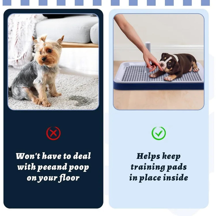Reusable Dog Potty Training Tray – Non-Slip Puppy Pad Holder for Indoor & Outdoor Use