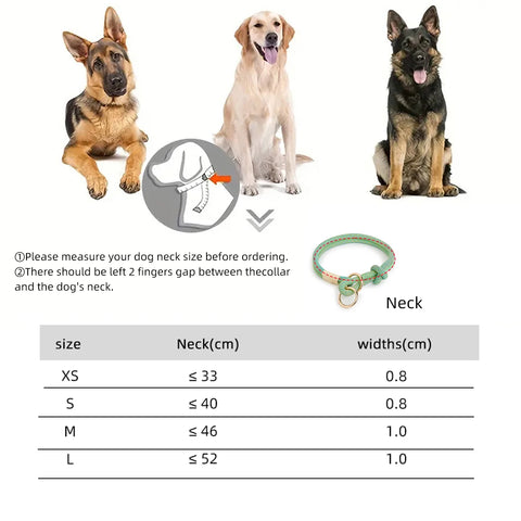 Striped Nylon Rope Dog Collar Slip-On Quick Release Personalized Collar for Small to Large Dogs
