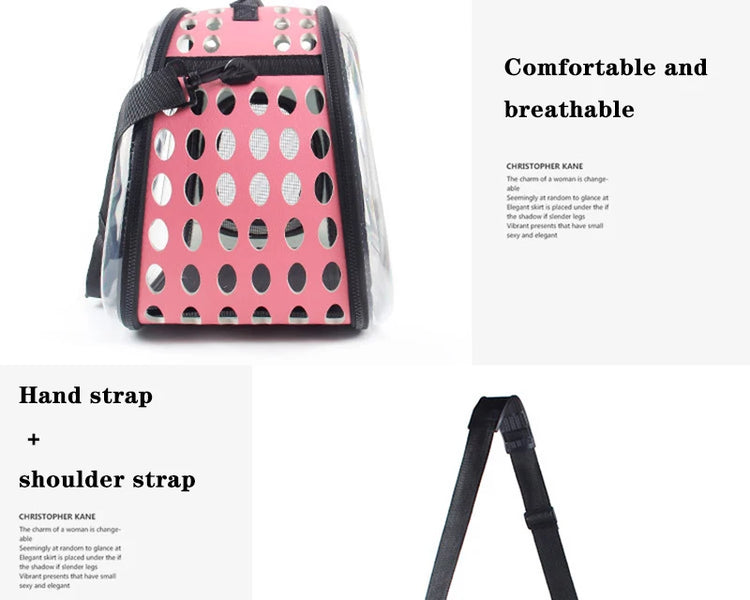 Cat/Dog Carrier Bag – Transparent, Breathable, Portable Travel Tote for Cats, Dogs & Rabbits