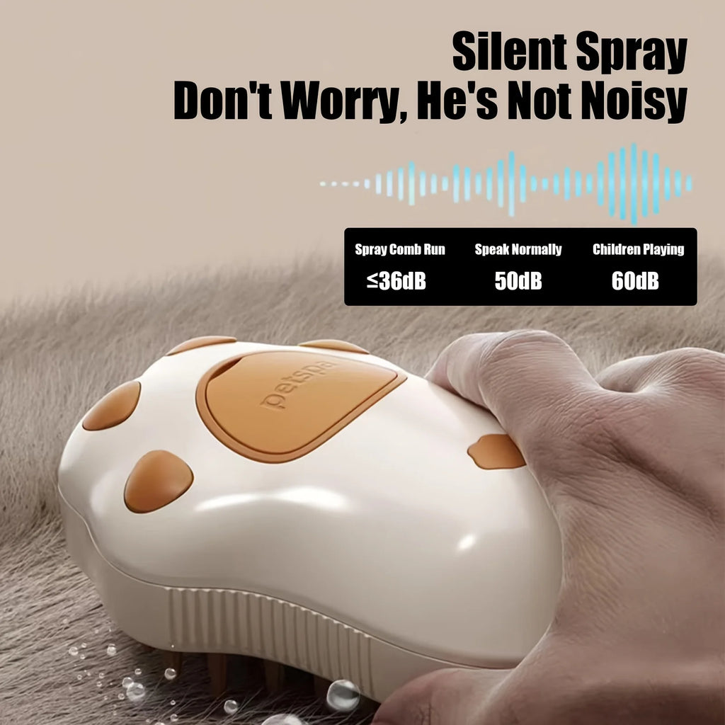 Cat Steam Brush | 3-in-1 Grooming Comb | Pet Hair Cleaner for Cats & Dogs | Silicone Massage Brush