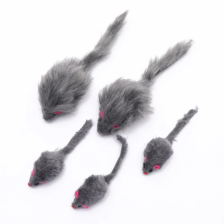 5PCS Plush Simulation Mouse Cat Toys | Pet Teasing Interactive Toys | Colorful Cat Fun Mouse Toys | Gifts | Pet Supplies