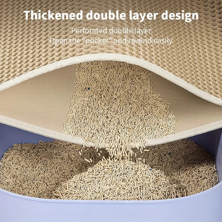 1Pc Large Size Cat Litter Mat | Advanced Honeycomb Double-Layer Design | Urine Waterproof | Easy Cleaning | Scatter Control | Stay Clean