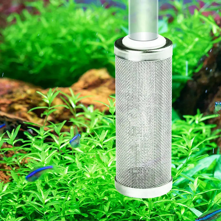 Fish Tank Filter Stainless Steel Inlet Case Mesh Shrimp Nets Special Cylinder Filters Inflow Inlet Protect Aquarium Accessories