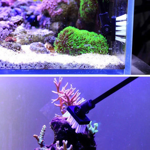 Adjustable Rotatable Aquarium Cleaning Brush – Freshwater & Saltwater Fish Tank Scrubber with Aluminum-Magnesium Handle