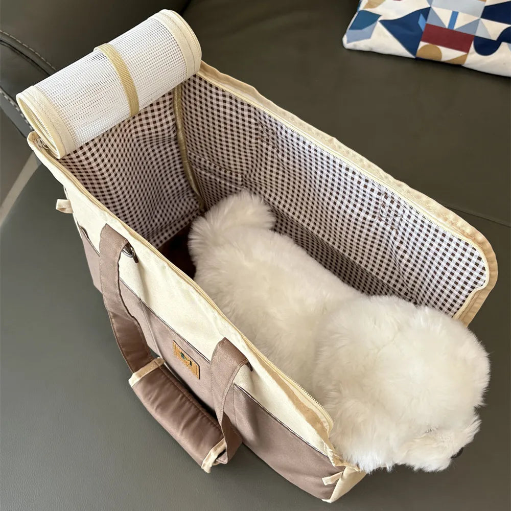 Portable Soft-Sided Pet Carrier Bag – Breathable Travel Duffle for Small Dogs and Cats