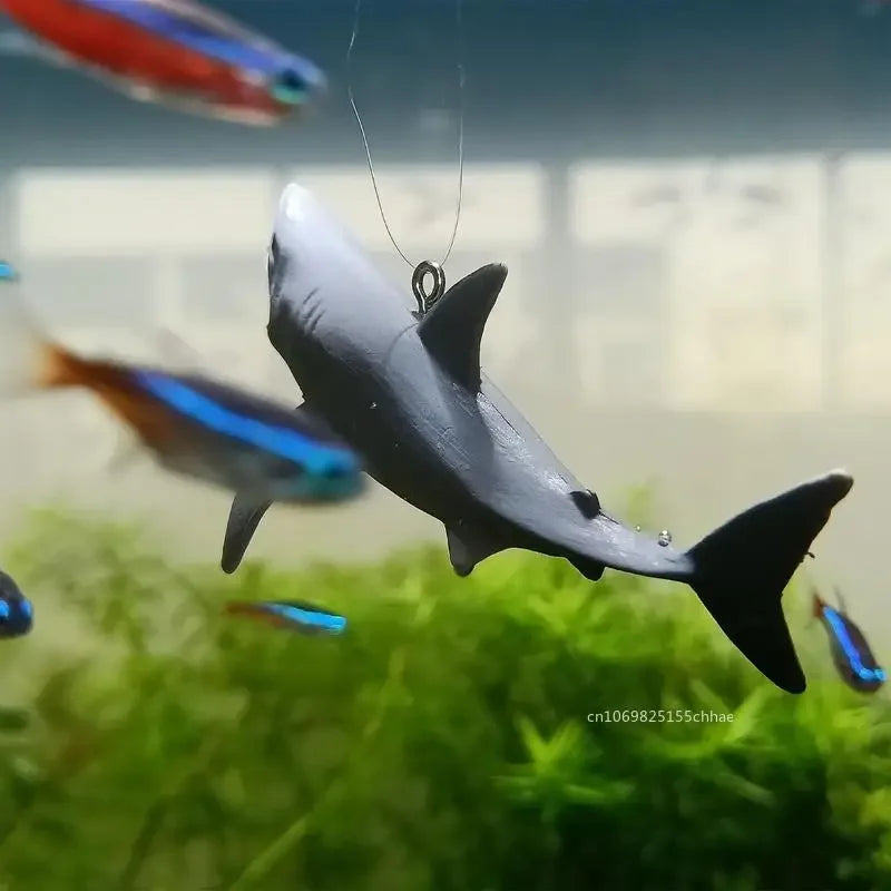 Creative DIY Aquarium Floating Shark Ornament – Adjustable Fish Tank Decoration with Floating Ball and String