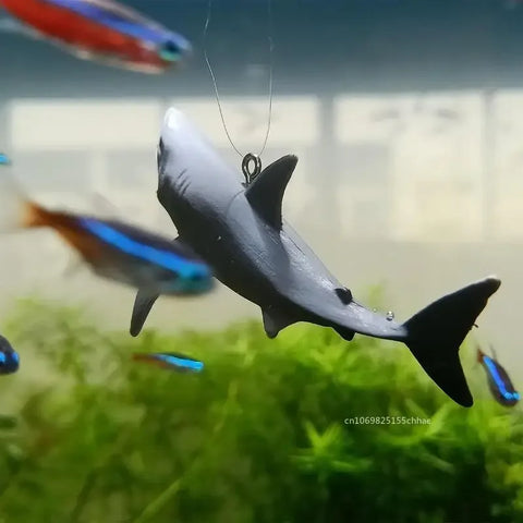 Creative DIY Aquarium Floating Shark Ornament – Adjustable Fish Tank Decoration with Floating Ball and String