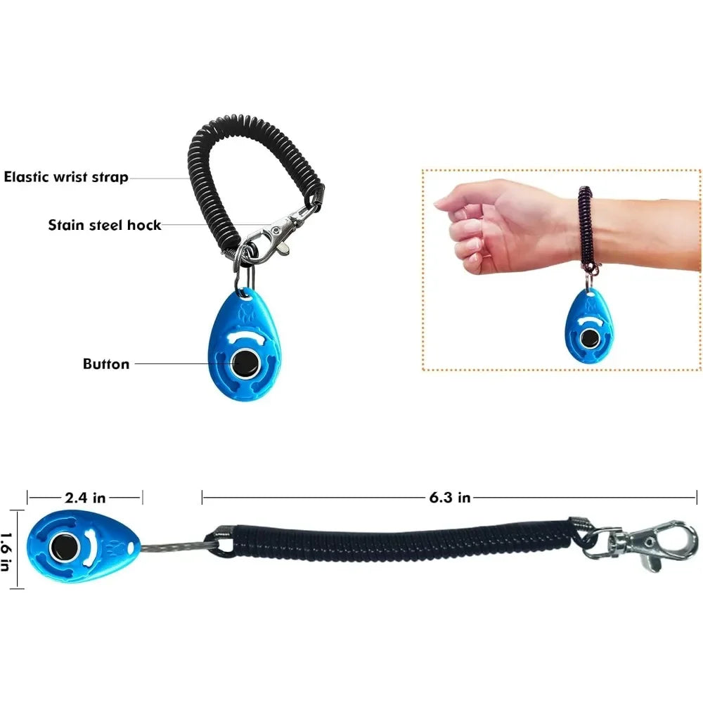 Dog Training Clicker with Adjustable Wrist Strap | Pet Trainer for Dogs, Cats, Birds