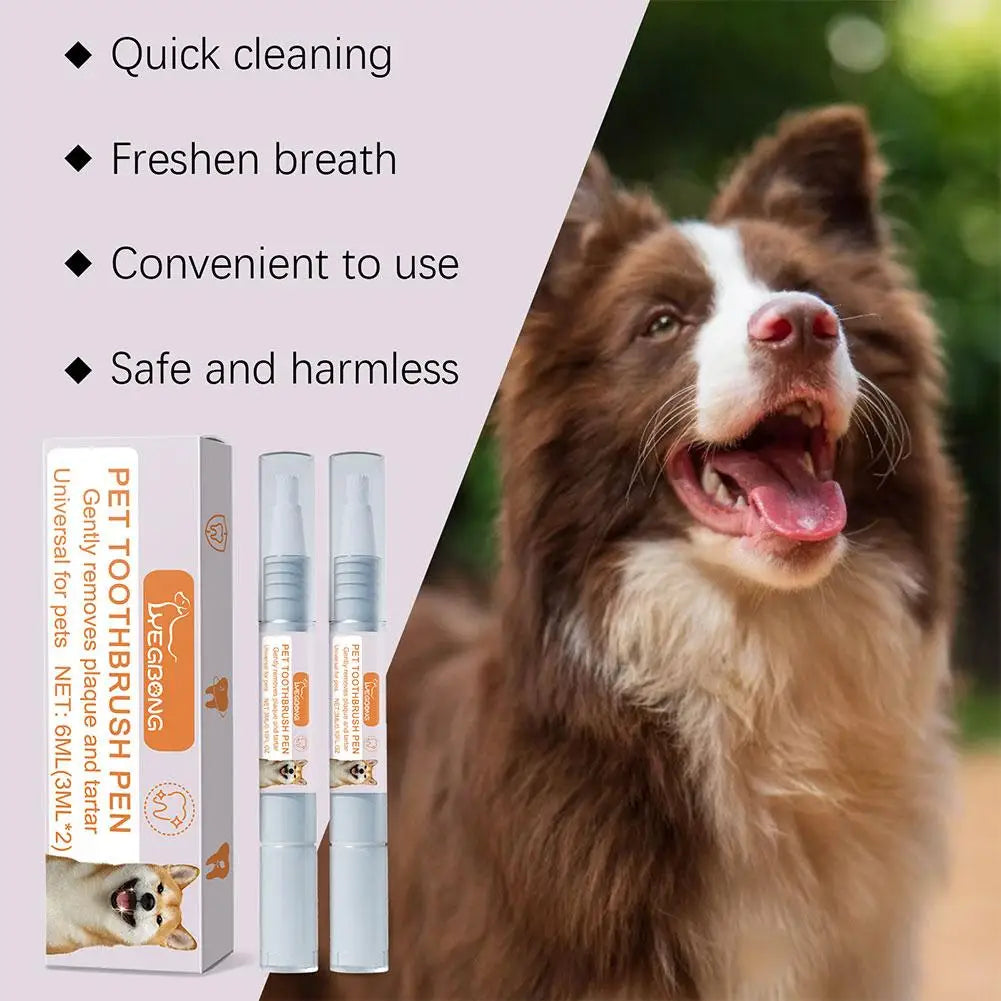Pet Teeth Cleaning Gel Pen for Dogs and Cats – Oral Care, Breath Freshener, Tartar & Stain Remover