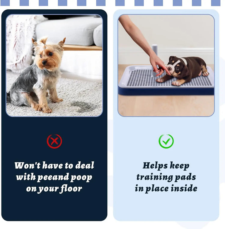 Reusable Dog Potty Training Tray – Non-Slip Puppy Pad Holder for Indoor & Outdoor Use