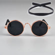 Cat Dog Sunglasses | Funny Pet Glasses - Round Metal Cat Classic Retro Sunglasses with Anti-Slip Belt | Pet Party Costume Photo Props
