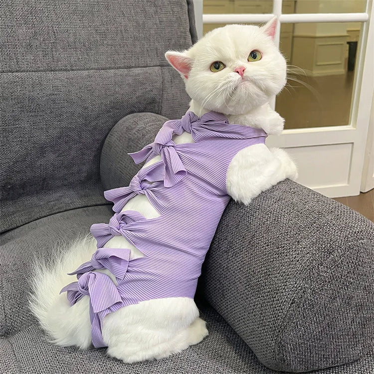 Cat Surgery Recovery Suit | Post-Op Onesie for Cats | E-Collar Alternative for Wound Protection