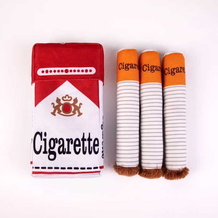 3-Pack Interactive Plush Cigarette Dog Toys with Box