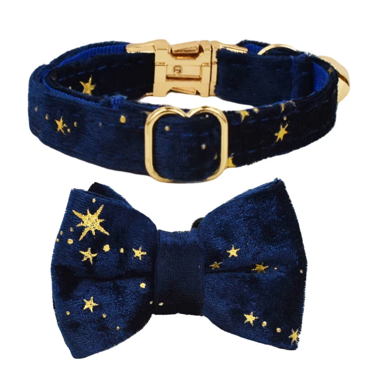 Cat Collar Bowknot | Adjustable Safety Personalized Pet Collar - Customized Name | Soft Corduroy with Bell