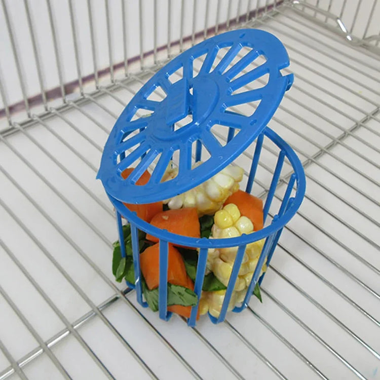 1pcs Bird Parrot Feeder – Cage Hanging Basket for Fruits & Vegetables | Plastic Cage Accessory for Budgies, Parakeets & Small Birds