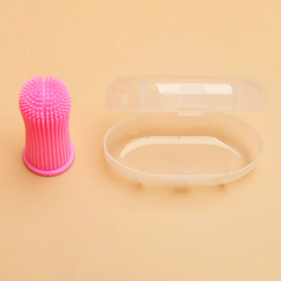 Pet Finger Toothbrush | Oral Cleaning for Cats & Dogs | Silicone Bristle Toothbrush | Dental Care Cleaning Products