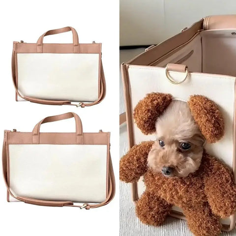 Puppy Travel Bag – Soft, Breathable PU Leather Dog Carry Bag for Small Pets