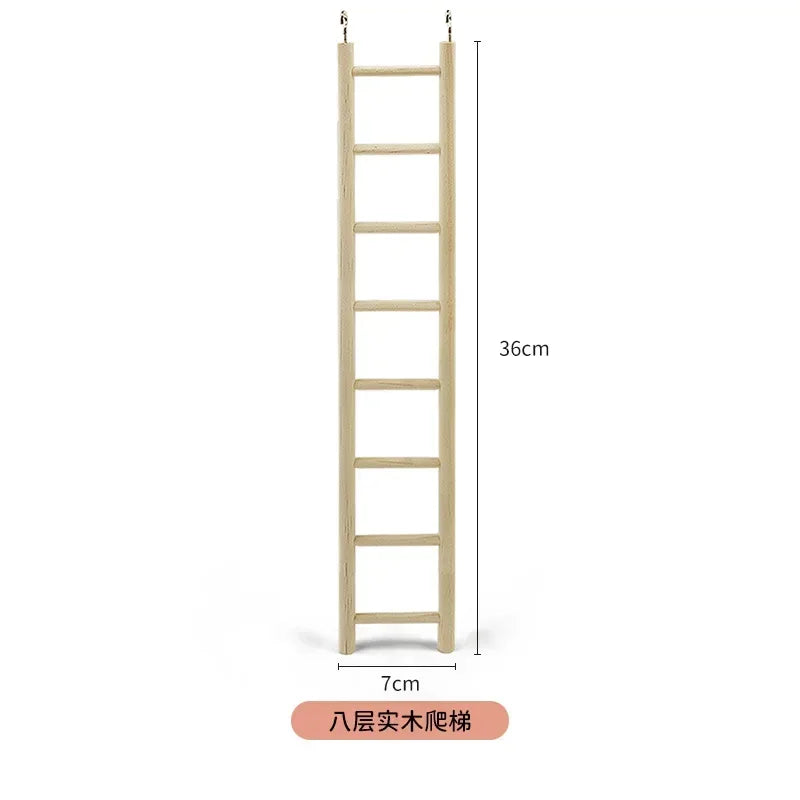 1PC Birds Toy | Wooden Ladders Swing Scratcher Perch Climbing | 3/4/5/6 Step Ladder for Bird Cage Parrots Hamsters Hanging Pet Supplies