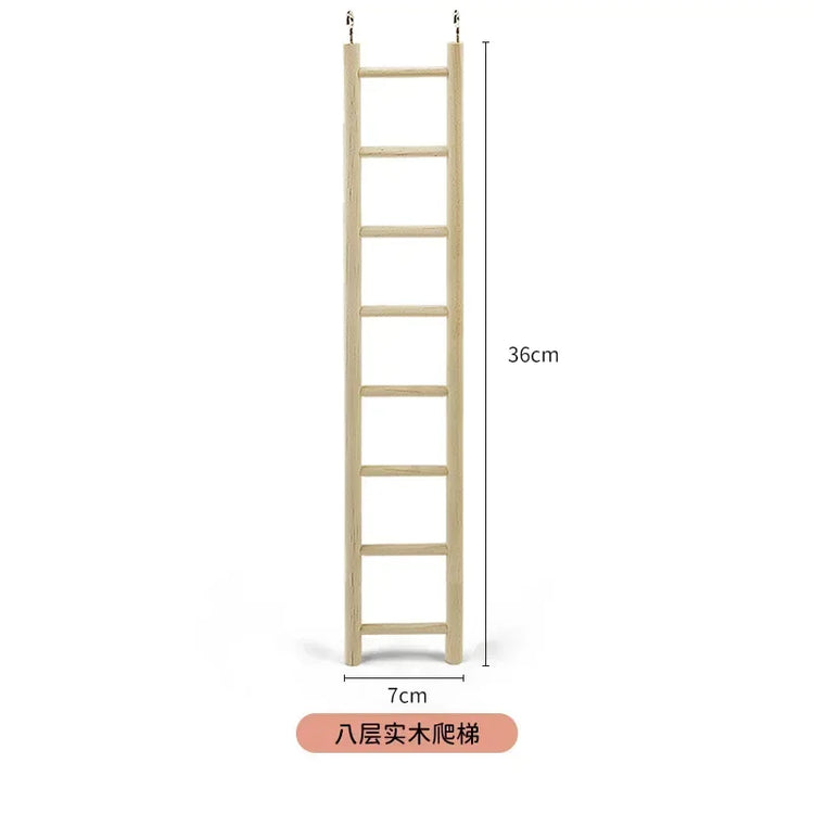 1PC Birds Toy | Wooden Ladders Swing Scratcher Perch Climbing | 3/4/5/6 Step Ladder for Bird Cage Parrots Hamsters Hanging Pet Supplies