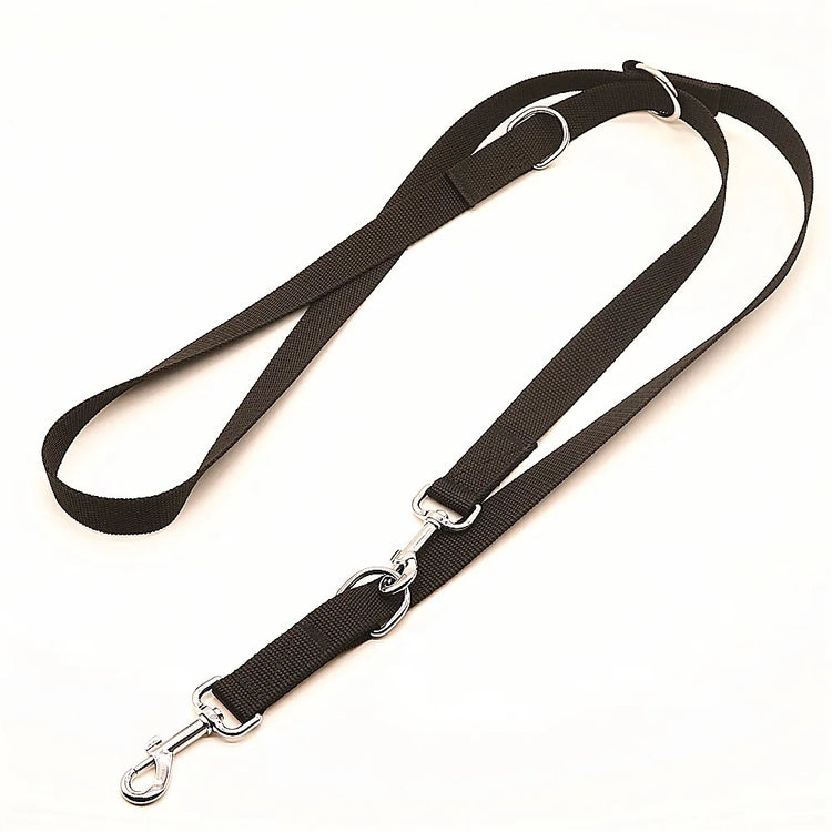 Adjustable Dog Walking Training Lead with Dual Snap Hooks and D-Rings