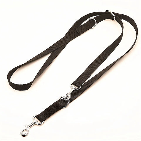 Adjustable Dog Walking Training Lead with Dual Snap Hooks and D-Rings
