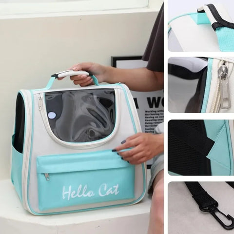Windproof Cat/Small Dog Travel Backpack | Soft Cushion | Outdoor Pet Carrier