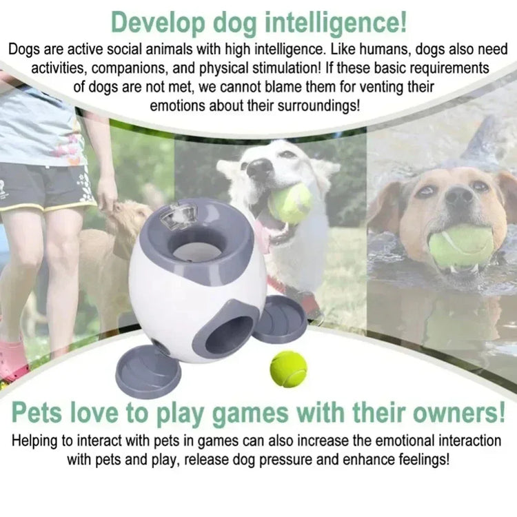 Smart Interactive Dog Training Toy – Tennis Ball Feeder & Snack Reward System
