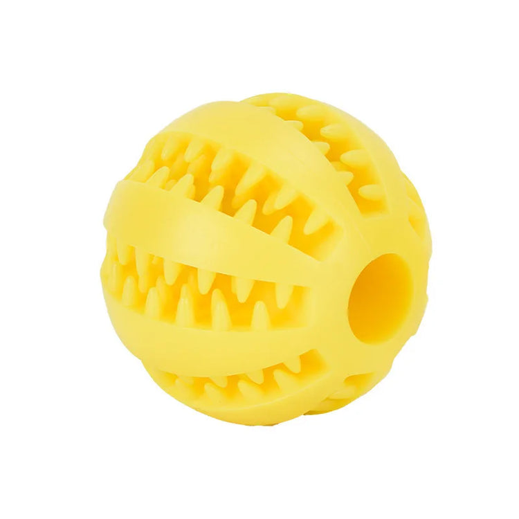 Interactive Rubber Dog Ball Toy – Chew, Clean Teeth & Snack Dispenser
